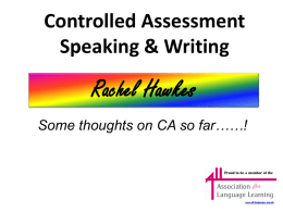 GCSE Controlled Assessment