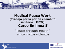Trabajo por la paz en el ámbito sanitario - MPW