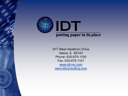 IDT Remote Deposit Capture Pilot Pack Presentation - Idt