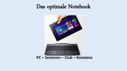 Das optimale Notebook - PC Senioren Club Konstanz