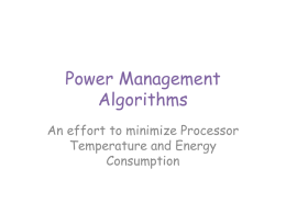 Power Management Algorithms