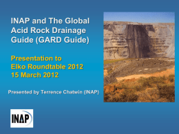 INAP and The Global Acid Rock Drainage Guide (GARD Guide)