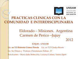 "Prácticas clínicas comunitarias e Interdisciplinarrias"