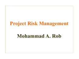 Project Risk Management - University of Houston