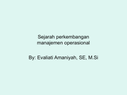Sejarah perkembangan manajemen operasional