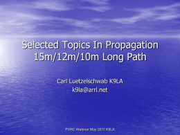 More Selected Topics In Propagation 15m/12m/10m Long