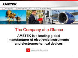 AMETEK is a leading global manufacturer of electronic instruments
