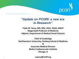 Update on PCORI: A New Era in Research