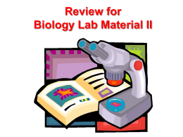 Biology Lab Test 2 Review