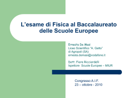 L`esame di Fisica al Baccalaureato delle Scuole Europee