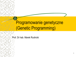 Programowanie genetyczne (Genetic Programming)