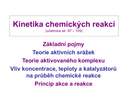 Kinetika chemických reakcí