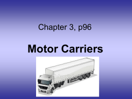 Chapter 3 - Motor Carriers
