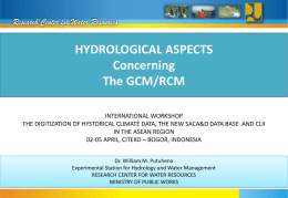 Hydrological Aspects Concerning The Global/Regional
