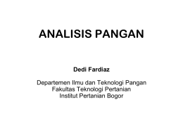ANALISIS PANGAN - Fakultas Pertanian