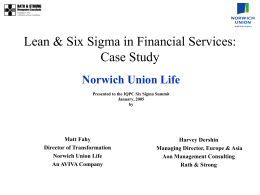 Lean & Six Sigma in Financial Services