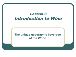 Lesson 3 Wines 101 &ndash; Introduction to Wines