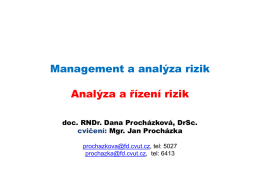 Management a analýza rizik Analýza a řízení rizik