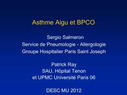 Asthme aigu – BPCO DESC MU 2012-13
