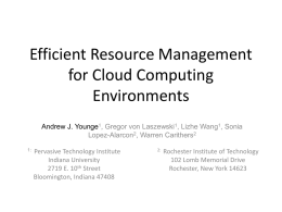 Improving Efficiency in Cloud Computing