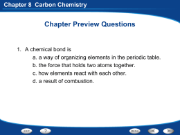 Chapter 8 Carbon Chemistry