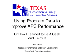 Using Program Data to Improve APS Performance
