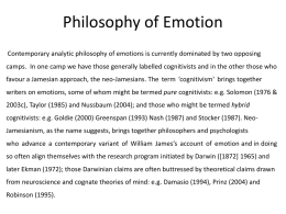 Philosophy of Emotion