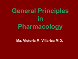 General Principles in Pharmacology