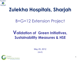 Preliminary Energy Audit in Zulekha Hospital, Dubai by