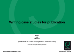 Writing Teaching Cases for Publication English