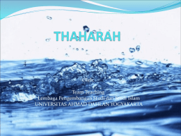 Pengertian Thaharah
