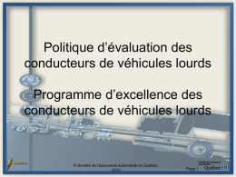 Diapositive 1 - Société de l`assurance automobile du Québec