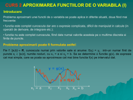 Aproximarea funcțiilor de o variabilă