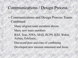 Communications/Design Development