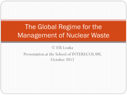 The Global Regime for the Management of