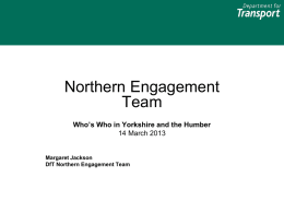 Department for Transport: Northern Engagment Team