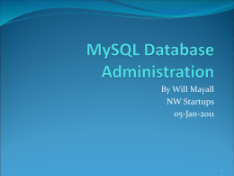MySQL Database Administration