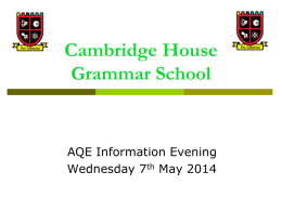 Click here to download. - Cambridge House Grammar School
