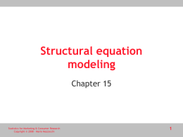 Structural Equation Models - Statistics for Marketing & Consumer