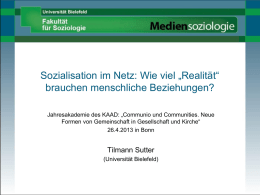 Präsentation Prof. Dr. Tilmann Sutter, Universität Bielefeld