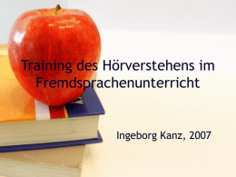 Training des Hörverstehens im Fremdsprachenunterricht