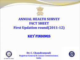 Presentation on AHS Fact Sheet First Updation Round (2011-12)