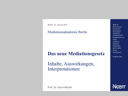 Mediationsgesetz - Mediationsakademie Berlin