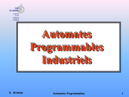 Présentation de l`Automate Programmable Industriel (API)