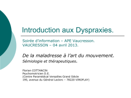 Introduction aux Dyspraxies.