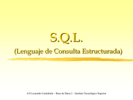 SQL - Instrucción SELECT