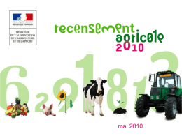 Présentation Recensement Agricole 2010