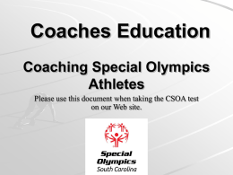 Coaching Special Olympics Athletes Study Guide