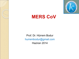 MERS CoV - Kars Halk Sağlığı Müdürlüğü