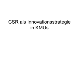 CSR als Innovationsstrategie in KMUs (Powerpoint)